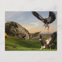 Griffin Vs Wyvern Feuer Atmen Drachenschlacht