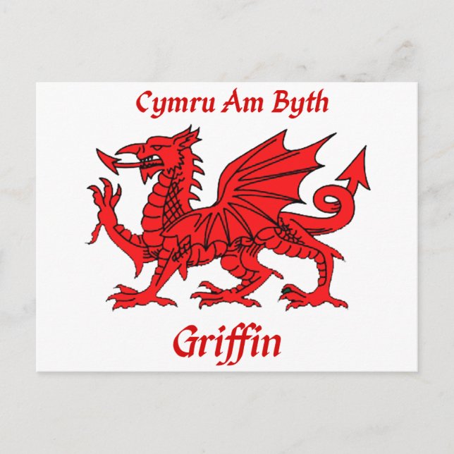 Griffin Welsh Dragon Postkarte (Vorderseite)