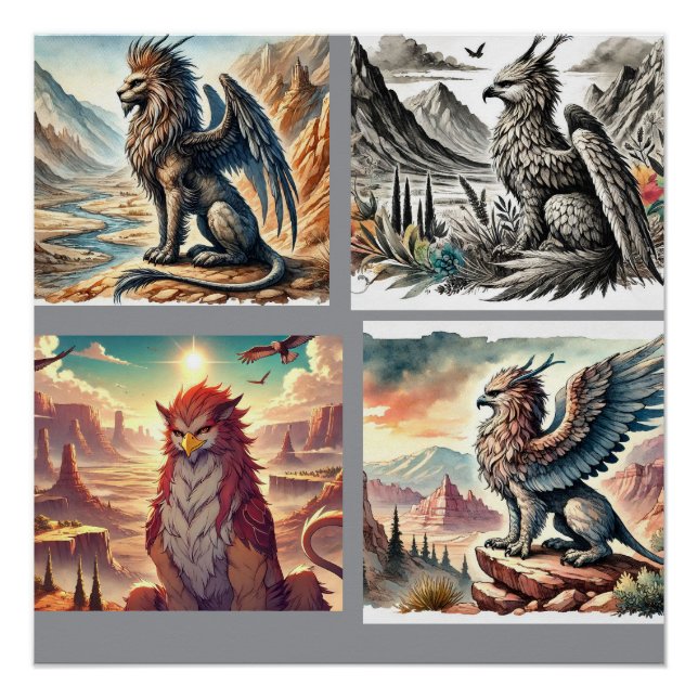 Griffins, Dragons, & Desolate landscapes Poster (Vorderseite)