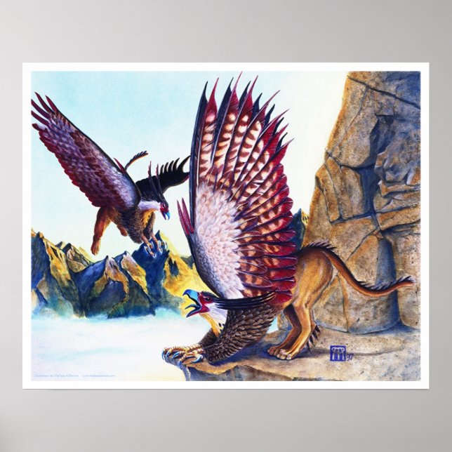 Griffins on Cliff Poster (Vorne)