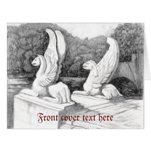 Griffins sculpté crayon monochrome Art