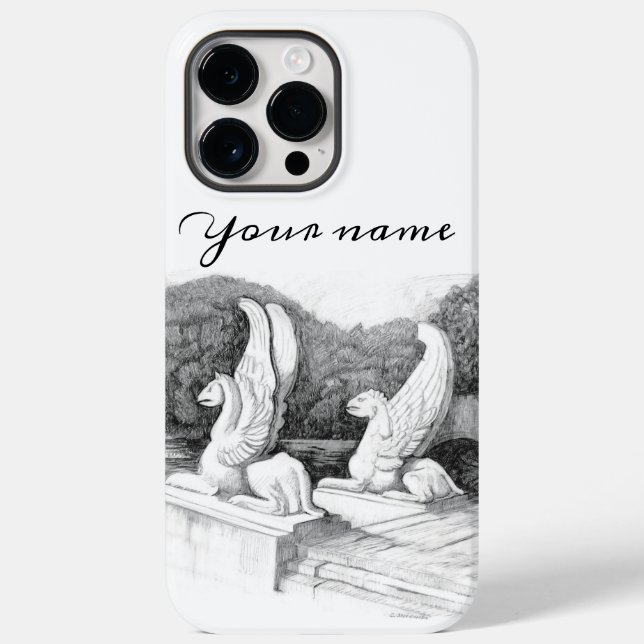 Griffins-Skulptur-Monochrom Case-Mate iPhone 14 Pro Max Hülle (Rückseite)