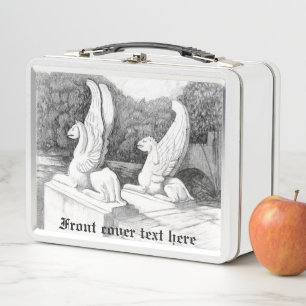 Griffins Skulptur monochrome Stifte Kunst Metall Brotdose