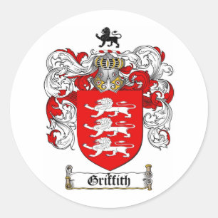 GRIFFITH-FAMILIENWAPPEN - GRIFFITH-SCHUTZ VON WAFF RUNDER AUFKLEBER