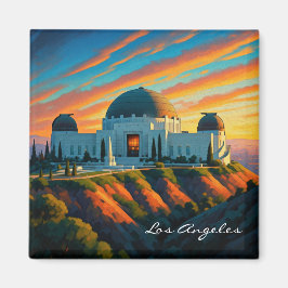Griffith Observatory Los Angeles Sunset Postcard Magnet