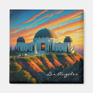 Griffith Observatory Los Angeles Sunset Postcard Magnet