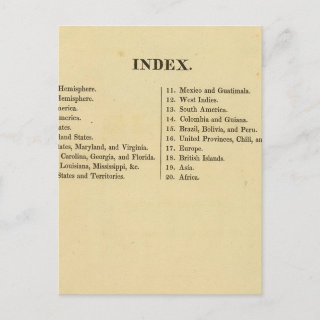 Griggs amerikanischer Schulatlas Postkarte (Vorderseite)