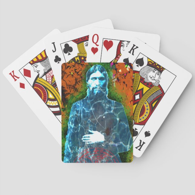 Grigori Rasputin russischer wütender Spielkarten (Rückseite)