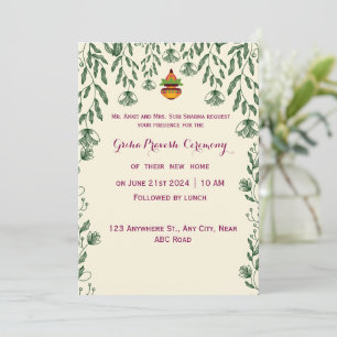 Griha Pravesh Zeremonie Einladung
