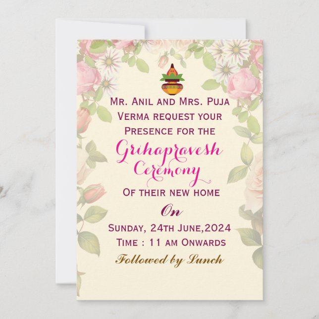 Grihapravesh Invitations  Einladung (Vorderseite)