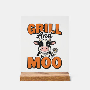Grill à vache drôle et conception de T-Shirt vinta