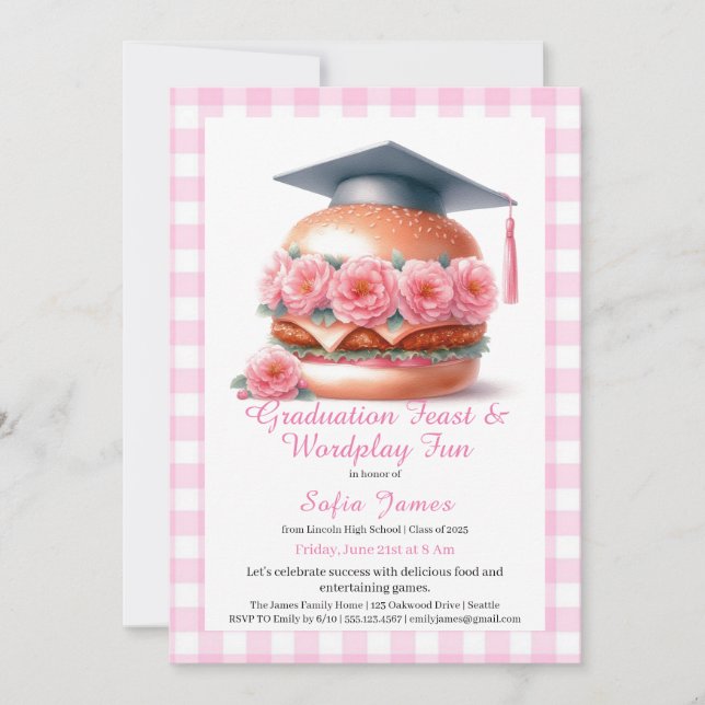 Grill and Chill Graduation Party Invitation Einladung (Vorderseite)