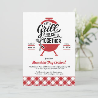Grill and Chill Memorial Day Invitation de cuisine