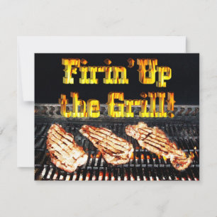 Grill anfeuern! BBQ-Party Einladung