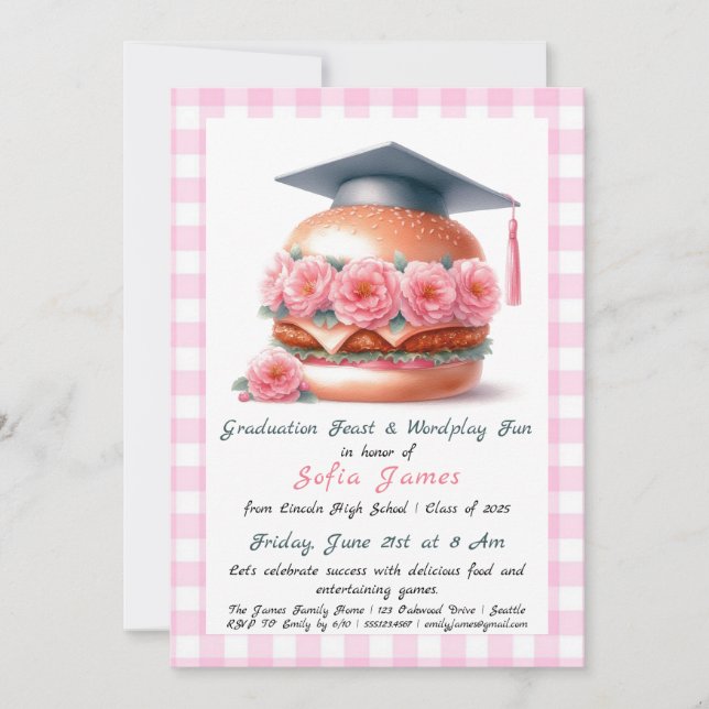 Grill & Chill Grad Party Invitation (Devant)