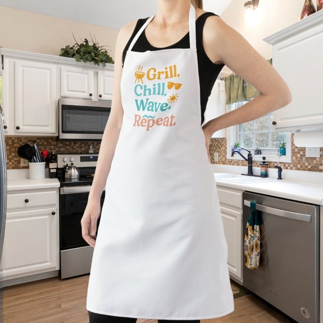 Grill chill wave repeat summer beach quote schürze (Von Creator hochgeladen)