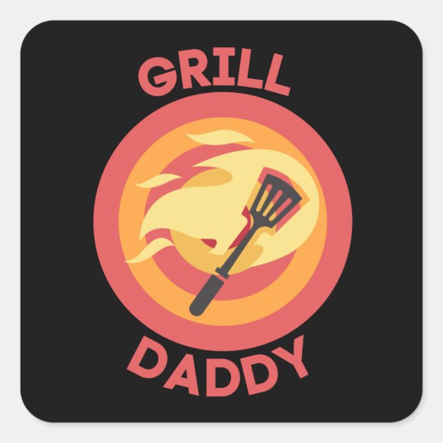 GRILL DADDY QUADRATISCHER AUFKLEBER (Vorderseite)