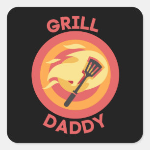 GRILL DADDY QUADRATISCHER AUFKLEBER