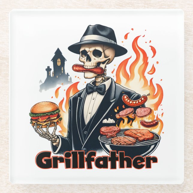 Grill Father Glasuntersetzer (Vorderseite)