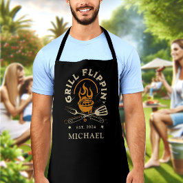 Grill Flippin Vater Individuelle Name Jahr Persona Schürze