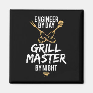 Grill Grillen Master Engineer Funny Barbecue Gesch Magnet