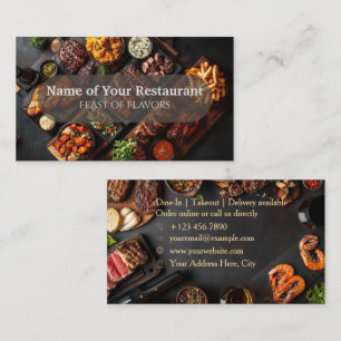 Grill & Grüntöne Restaurant Business Card Visitenkarte