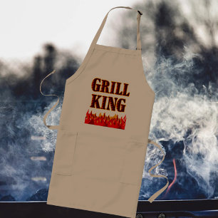 Grill King Flames BBQ Slogan Schürze