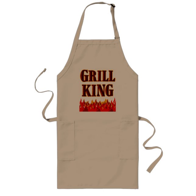 Grill King Flames GRILLEN Slogan Schürze (Vorne)