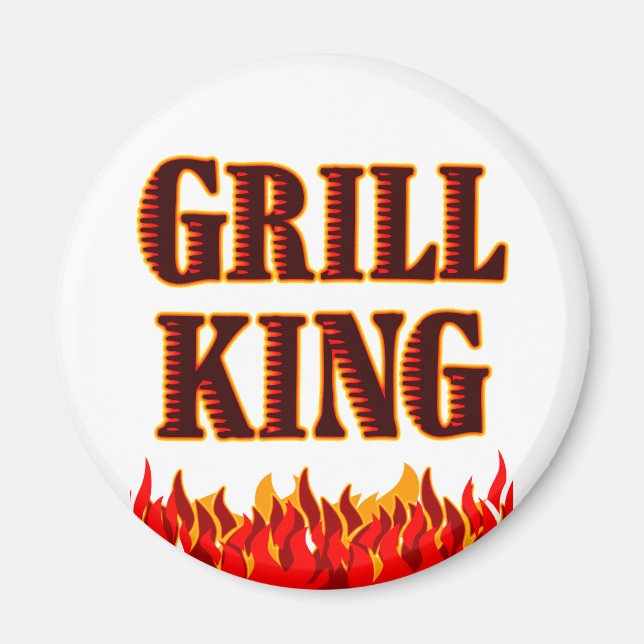 Grill King GRILLEN Sprichwort Magnet (Vorne)
