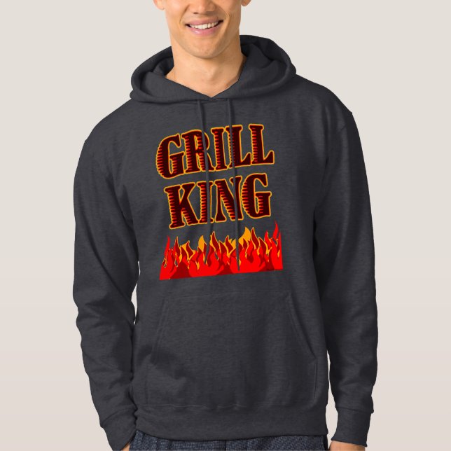 Grill King Red Flames GRILLEN Sprichwort Hoodie (Vorderseite)
