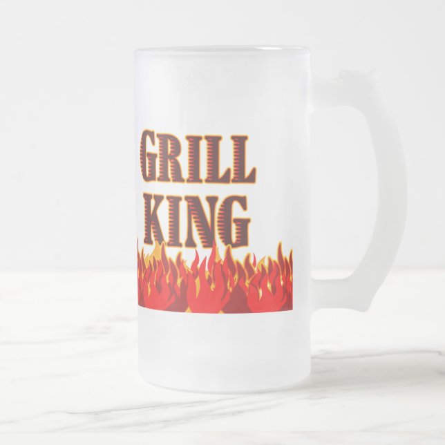 Grill King Red Flames GRILLEN Sprichwort Tasse (Rechts)