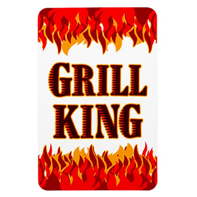 Grill King Red Flames Kühlschrankmagnet Magnet (Vertikal)