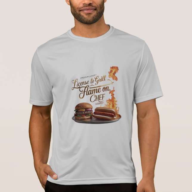 Grill-Lizenz - Flame On, Koch Premium GRILLEN T-Shirt (Vorderseite)