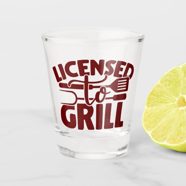 Grill-Lizenz Schnapsglas (Vorderseite)