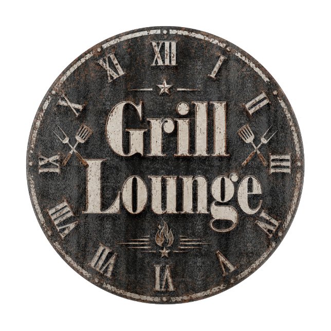 Grill Lounge Rustic BBQ Man Cave Grill Master Gift Schneidebrett (Vorderseite)