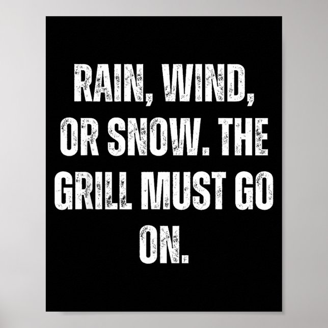 Grill lustiger BBQ-Chef Fleisch Rauch  Poster (Vorne)