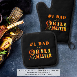 GRILL MASTER #1 Vater Ofenhandschuh & Topflappen-Set