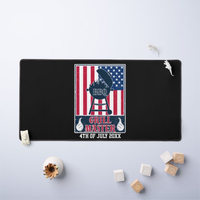 Grill Master BBQ 4 juillet drapeau américain (Tableau pour enfants)