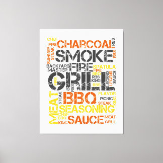 Grill Master BBQ-Typografie Leinwanddruck