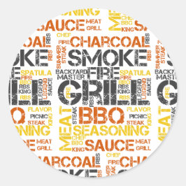 Grill Master BBQ-Typografie Runder Aufkleber