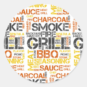 Grill Master BBQ-Typografie Runder Aufkleber