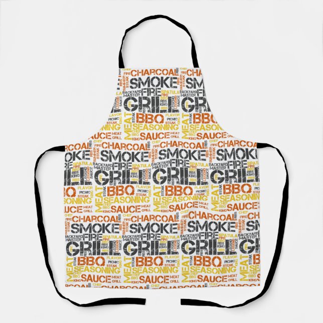 Grill Master BBQ-Typografie Schürze (Vorderseite)