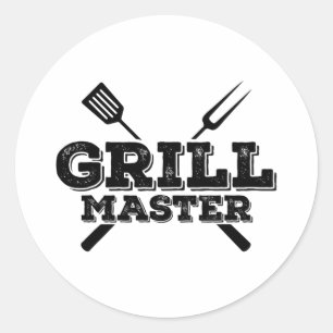 Grill Master Grillen Byrbecue Grillen Smoker Graph Runder Aufkleber
