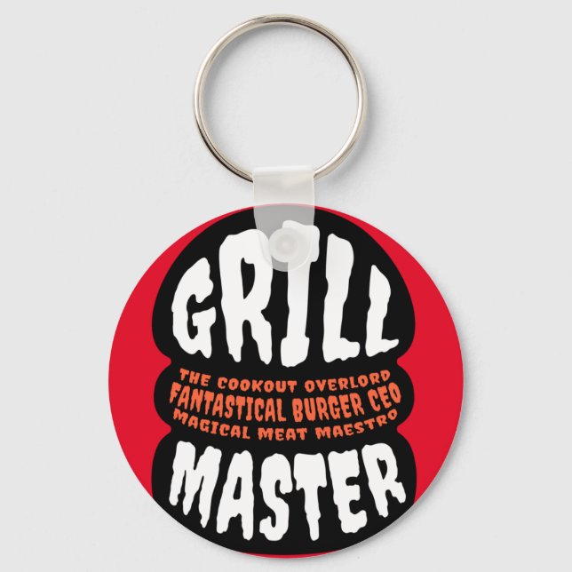 Grill Master GRILLEN Vater Quote Burger Grill Cook Schlüsselanhänger (Vorderseite)