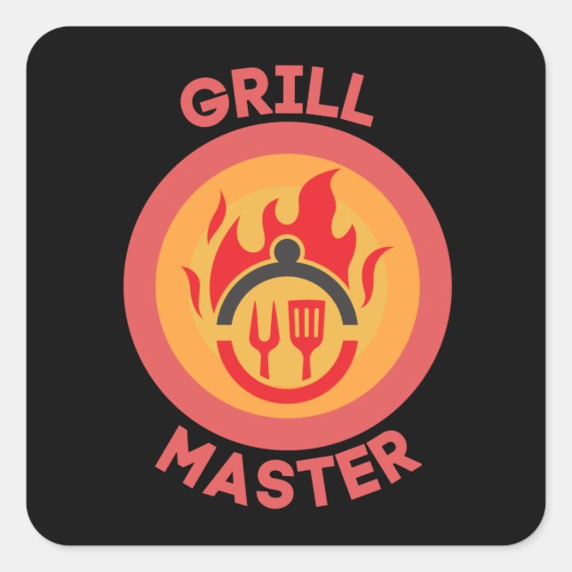 GRILL MASTER QUADRATISCHER AUFKLEBER (Vorderseite)