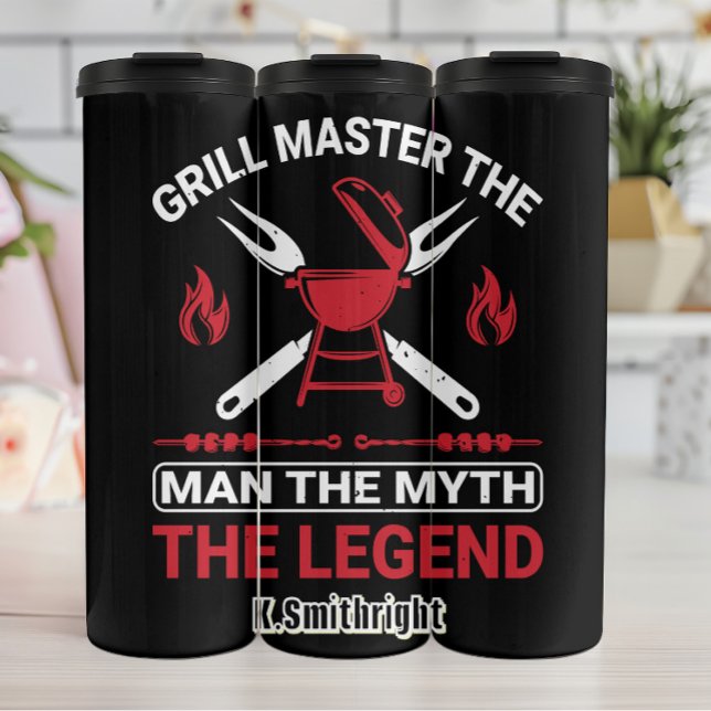 Grill Meister des Menschen die Legende Thermosbecher (Von Creator hochgeladen)
