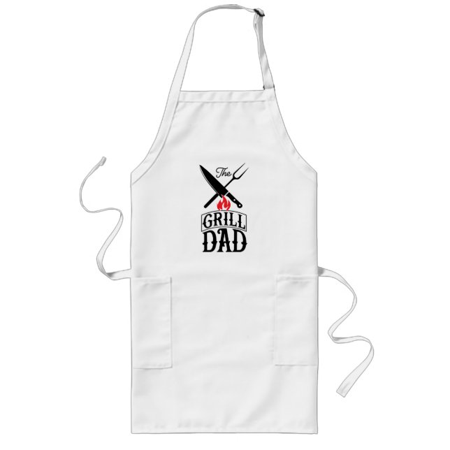 Grill Papa (anpassbar) Lange Schürze (Vorne)