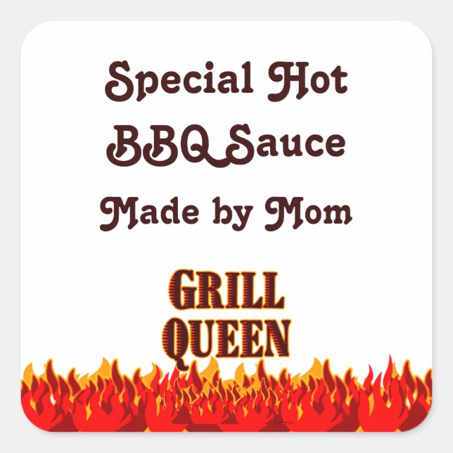 Grill Queen Custom Canning Labels Quadratischer Aufkleber (Vorderseite)