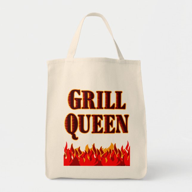 Grill Queen Funny BBQ Dit Sac fourre-tout (Devant)