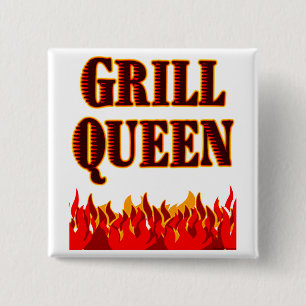 Grill Queen Funny GRILLEN Sprichwort Button